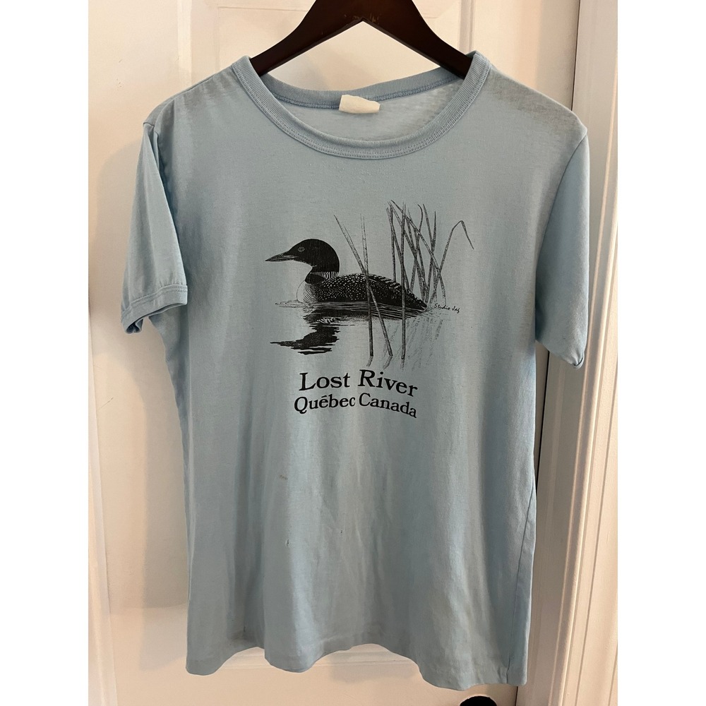 Vintage 80s Lost River Quebec Canada Loon T